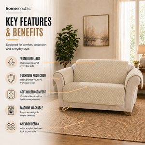 Home Republic Chevron Water Repellent Sofa Protector