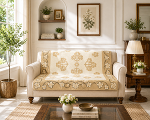 Ashley Mills Chenille Floral Throw 100% Cotton