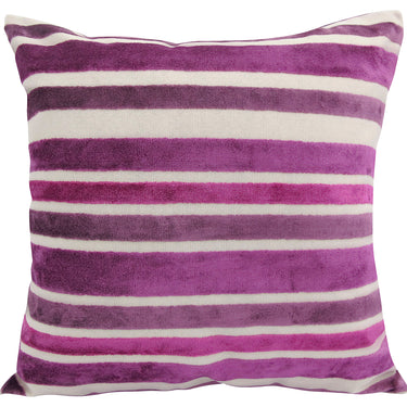 Large Chenille Stripe Aubergine Cushion Cover