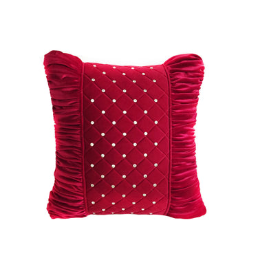 Velvet Pleated Studded Cushion Cover