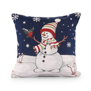 Velosso Xmas Snowman Snowflakes Cushion
