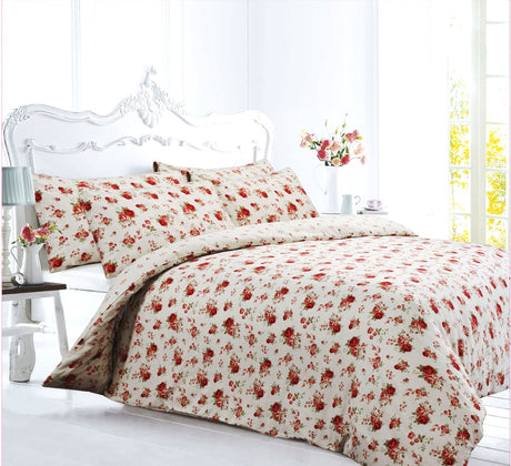 Velosso Emily Rose Flannel Duvet Cover & Pillowcase Set