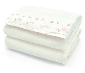 Velosso Floral Embroidered Cotton Towels