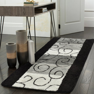 Swirls Floor Rug High / Low Pile, Geometric, Anti Slip Backing