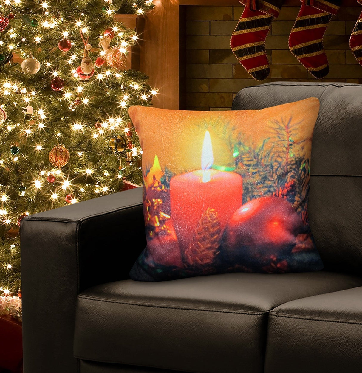 Velosso Led Red Candles Cushion