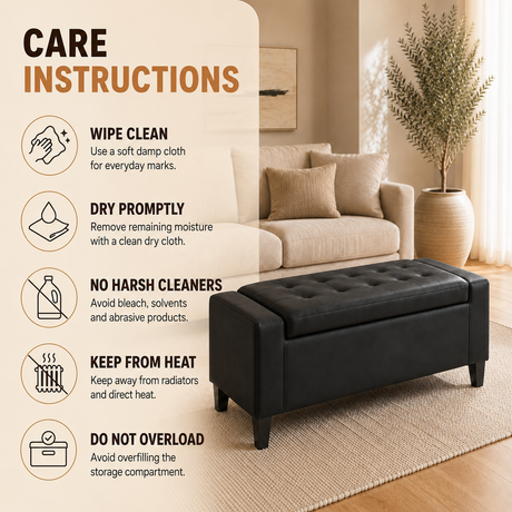 Home Republic Brayden Leather Storage Seat