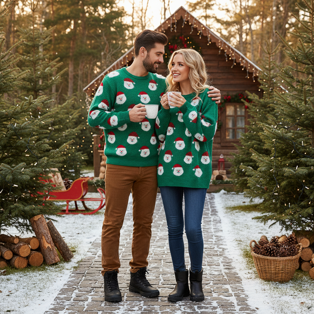 Velosso Fun Christmas Santa Green Jumper