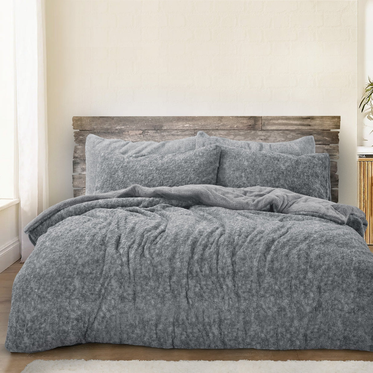 Velosso Teddy Marl Duvet Cover & Pillowcase Set