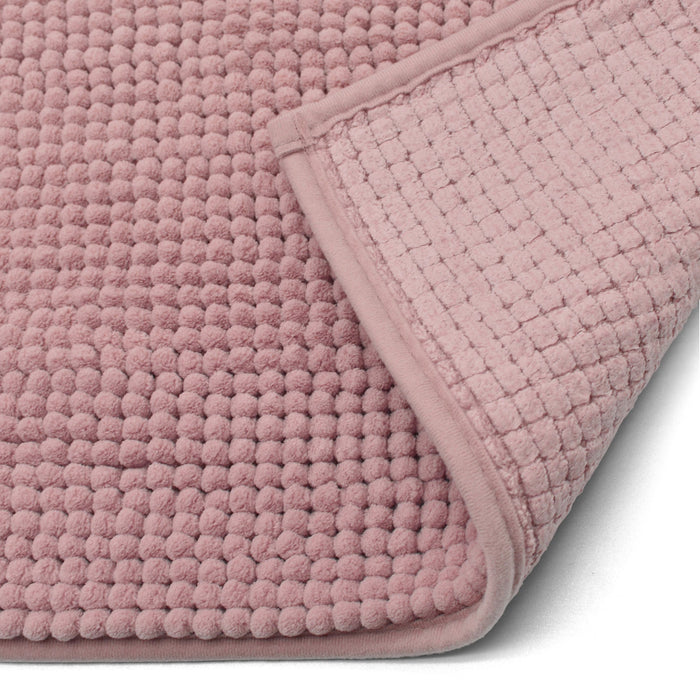 Luxury Non-Slip Soft Blush Pink Bath Mat Shaggy Noodle Super Absorbent Microfiber Bathroom Mat