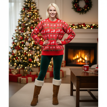 Christmas Fun Nordic Red Jumper