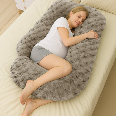 Chunky Popcorn Faux Rabbit Fur Body Pillow