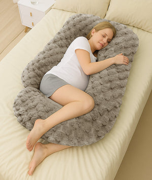Velosso Chunky Popcorn Faux Rabbit Fur Body Pillow