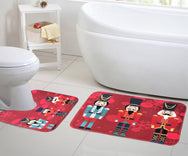 Velosso 2 Piece Christmas Memory Foam Bath and Pedestal Mat Set