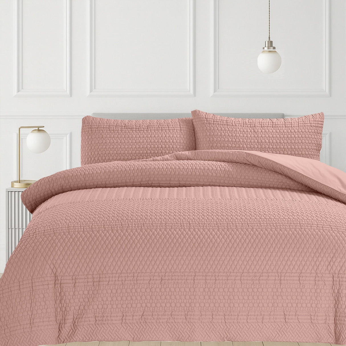 Velosso Paloma Pinsonic Bobble Pattern Duvet Cover and Pillowcase Set