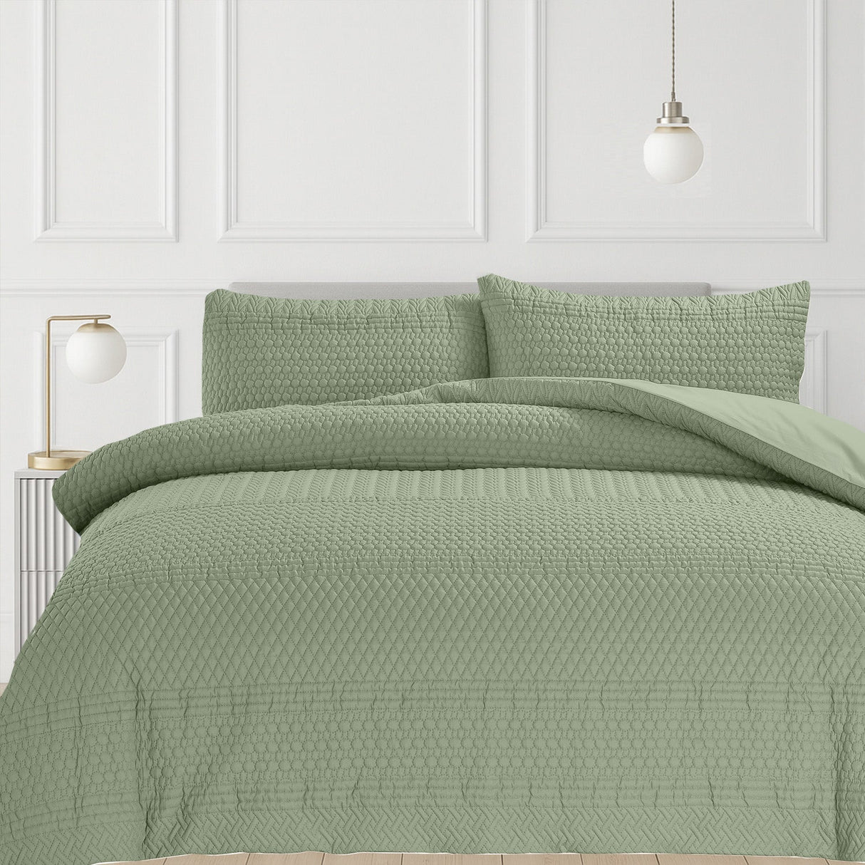 Velosso Paloma Pinsonic Bobble Pattern Duvet Cover and Pillowcase Set