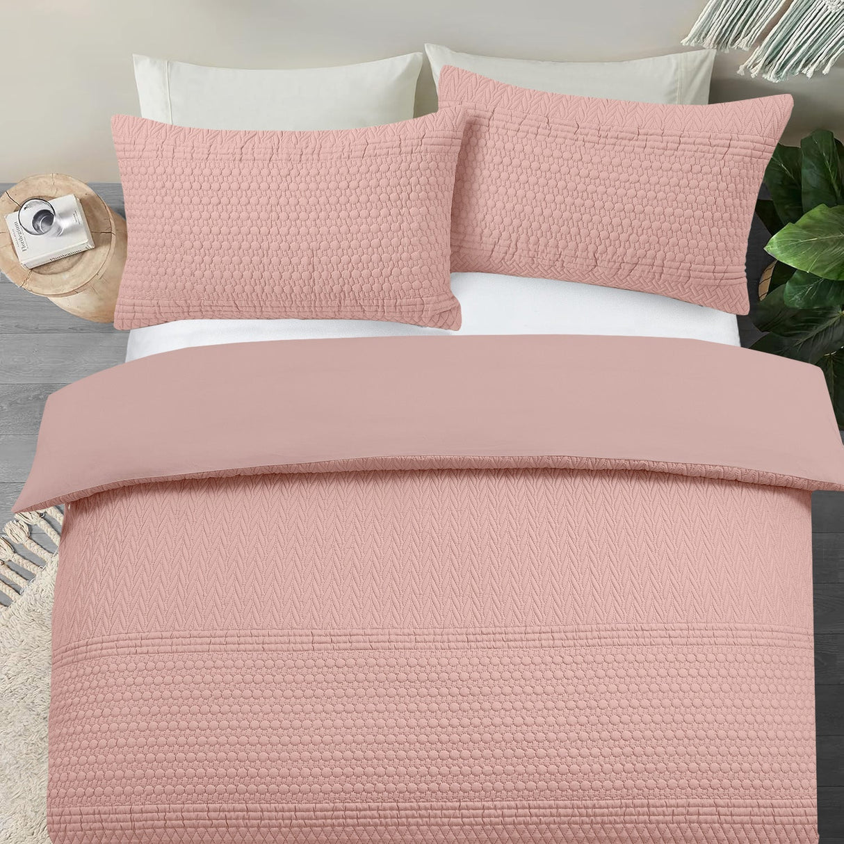 Velosso Paloma Pinsonic Bobble Pattern Duvet Cover and Pillowcase Set