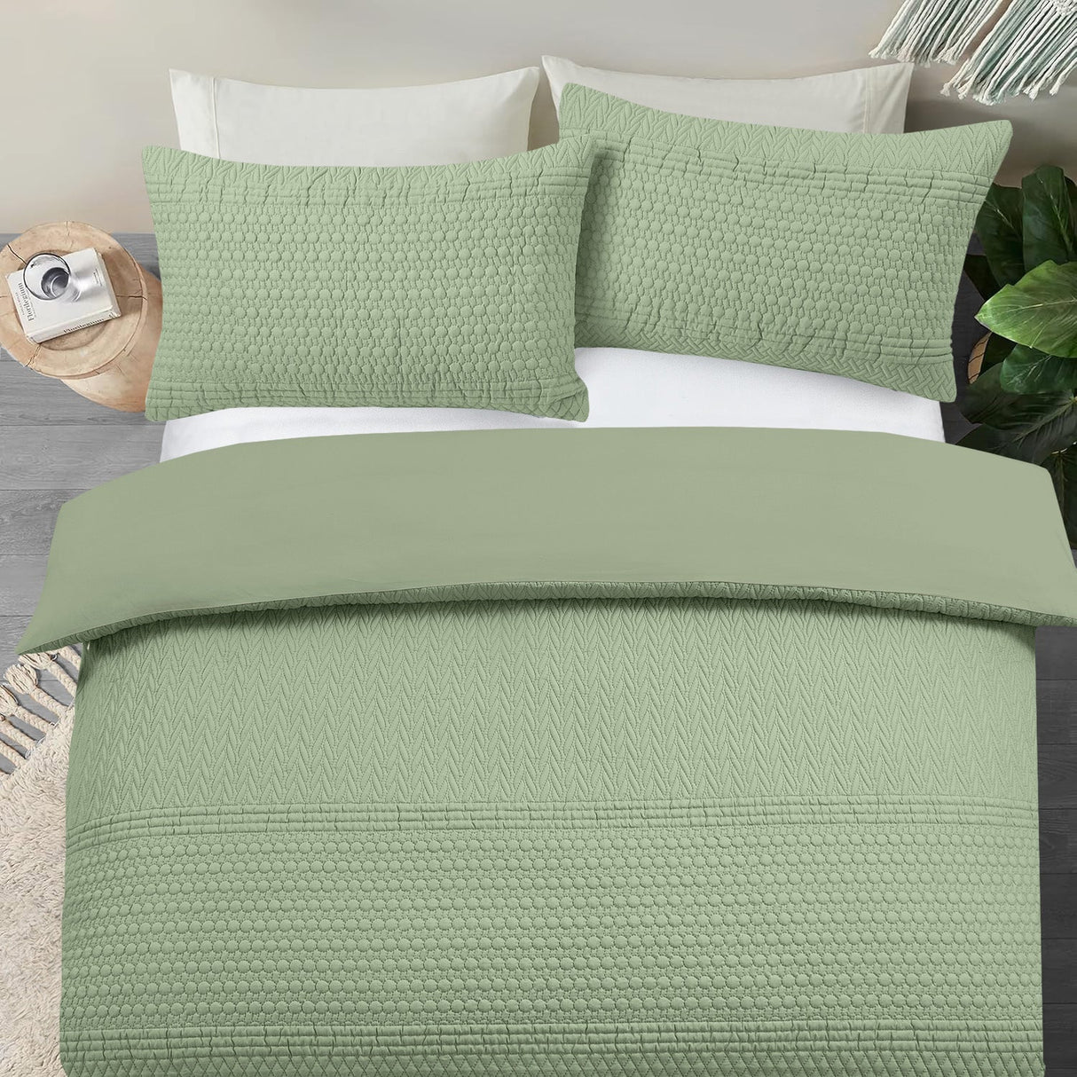 Velosso Paloma Pinsonic Bobble Pattern Duvet Cover and Pillowcase Set