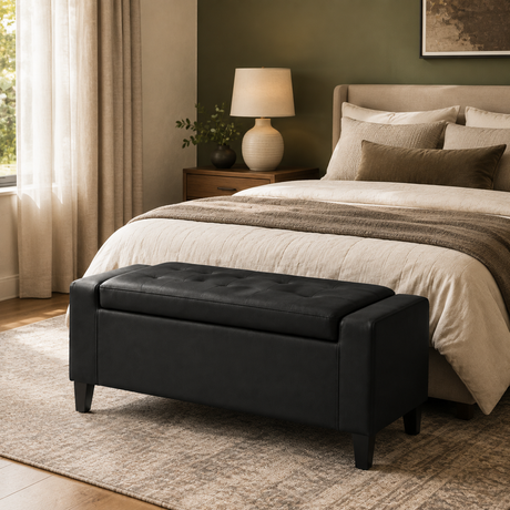 Home Republic Brayden Leather Storage Seat