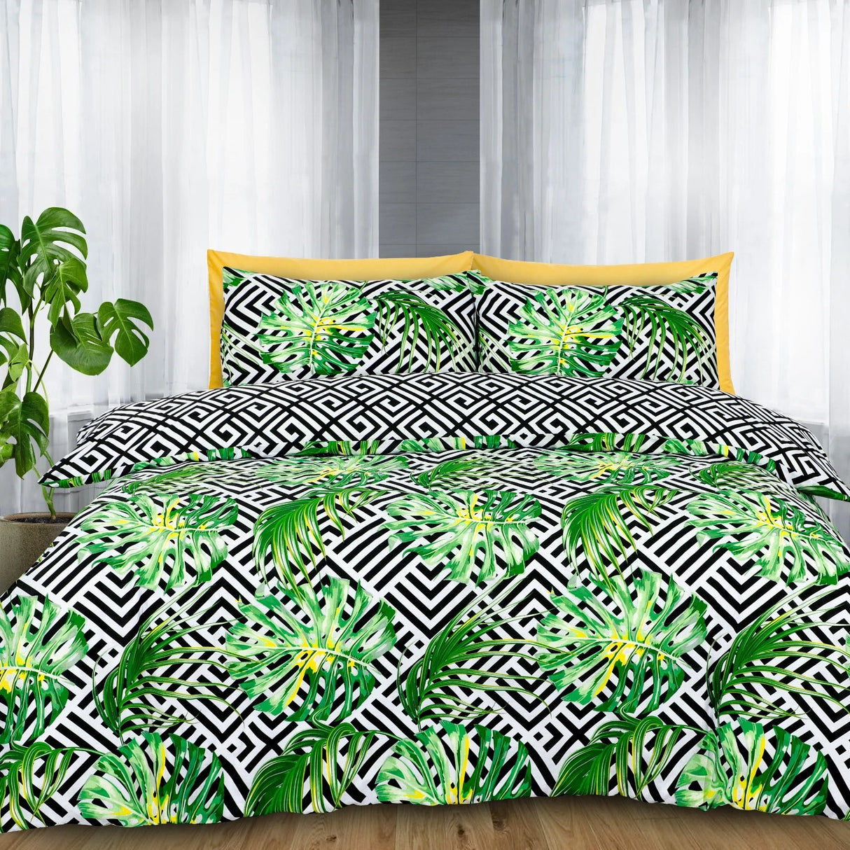 Velosso Ethnic Leaf Duvet Cover & Pillowcase Set
