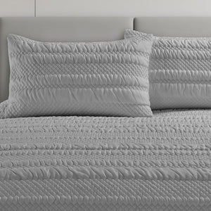 Velosso Saville Embossed Geometric Pattern Duvet Cover and Pillowcase Set