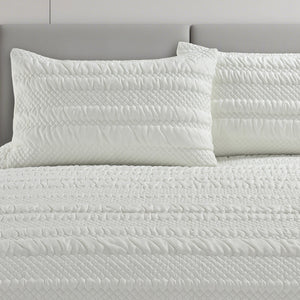 Velosso Saville Embossed Geometric Pattern Duvet Cover and Pillowcase Set