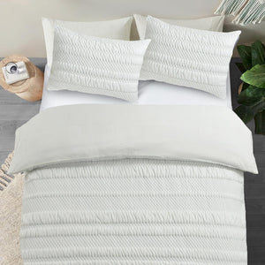 Velosso Saville Embossed Geometric Pattern Duvet Cover and Pillowcase Set