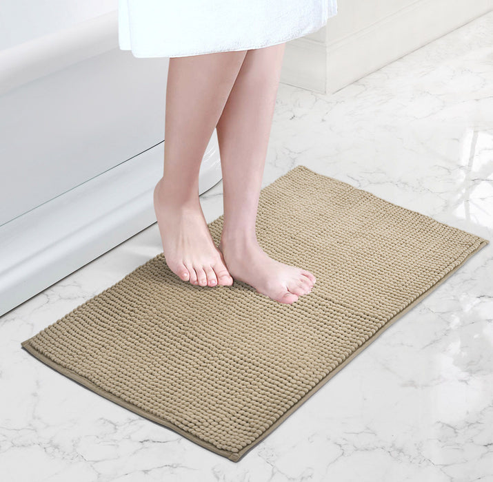 Luxury Non-Slip Soft Natural Bath Mat Shaggy Noodle Super Absorbent Microfiber Bathroom Mat