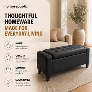 Home Republic Brayden Leather Storage Seat