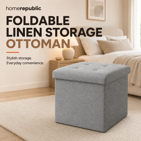 Home Republic Foldable Linen Storage Ottoman