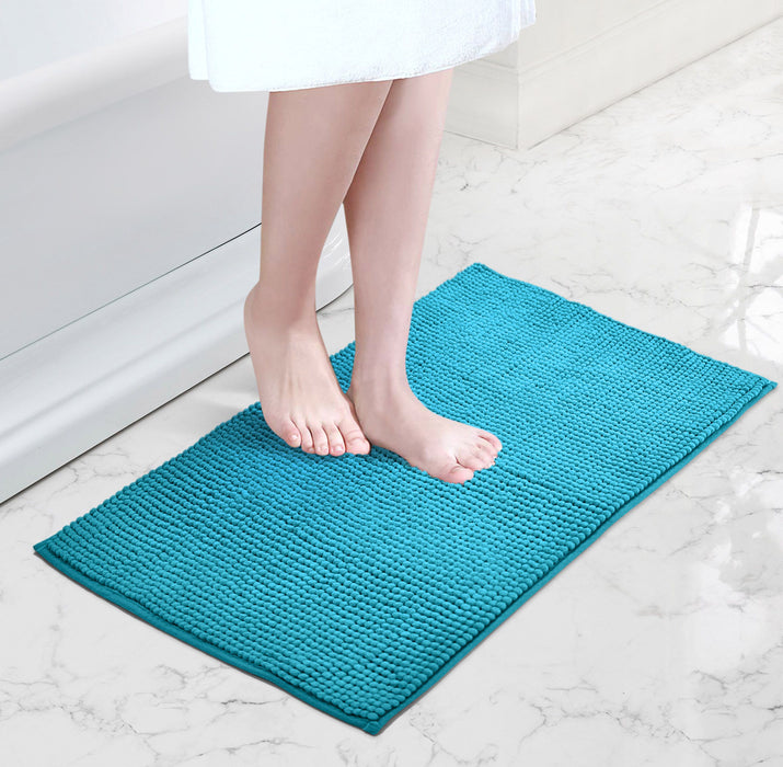 Luxury Non-Slip Soft Jade Bath Mat Shaggy Noodle Super Absorbent Microfiber Bathroom Mat