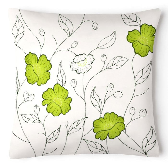 Arial Lime Floral Cushion Cover