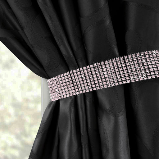 Sparkle Diamante Strip Blush Pink Tiebacks