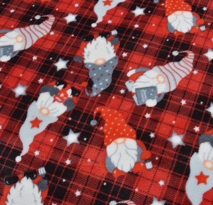 Gonks Check Flannel Teddy Fleece Duvet Cover & Pillowcase Set