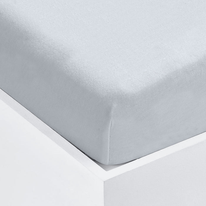 2 Pack Grey Flannelette Flat Cot Sheets