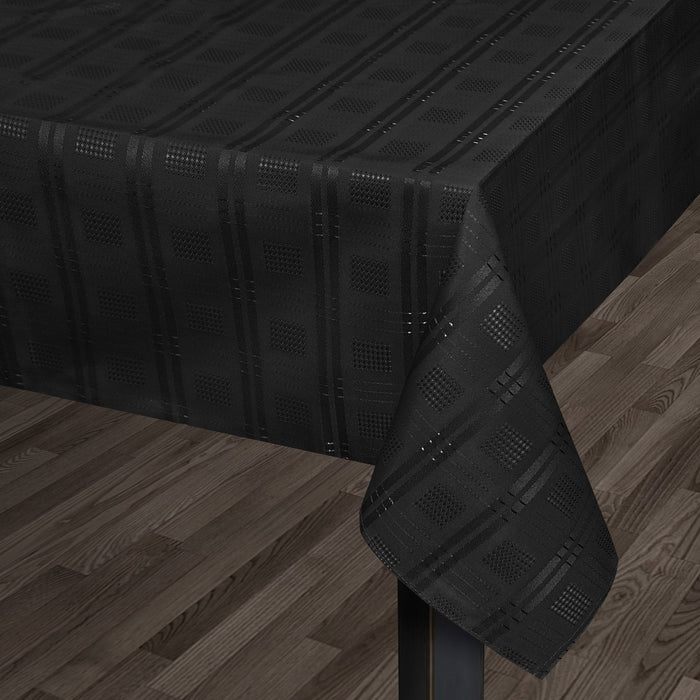Hampton Luxury Jacquard Black Tablecloth