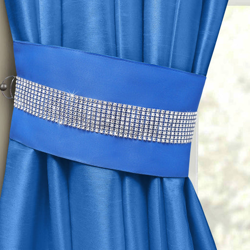 Manhattan Blue Diamante Tiebacks