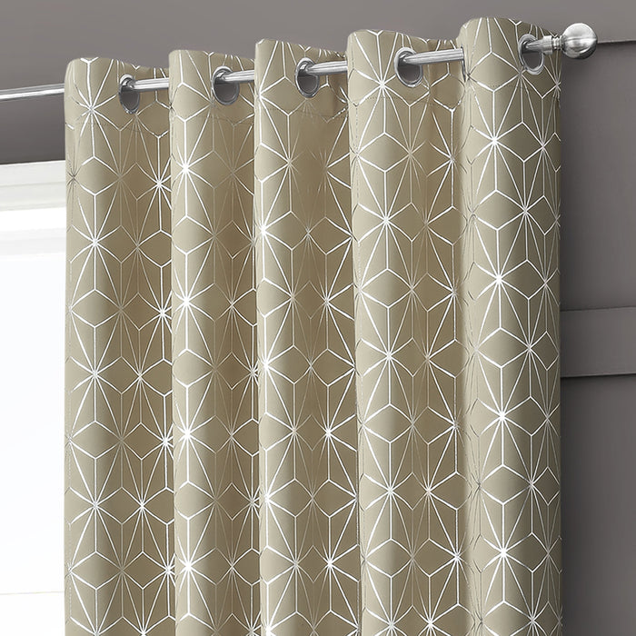 Moreno Latte Thermal Blackout Ready Made Eyelet Curtains