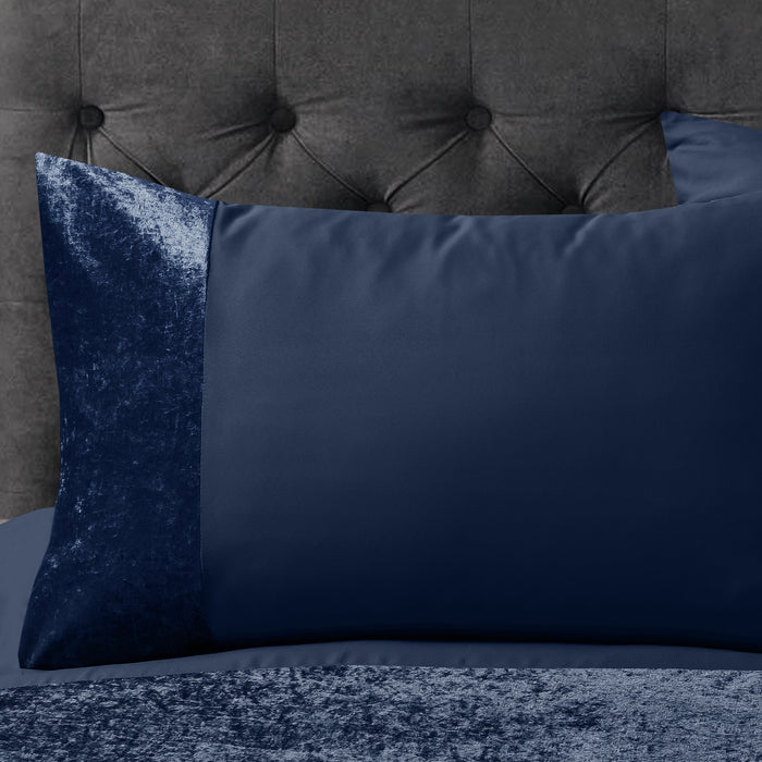 Orleans Navy Blue Duvet Cover & Pillowcase Set