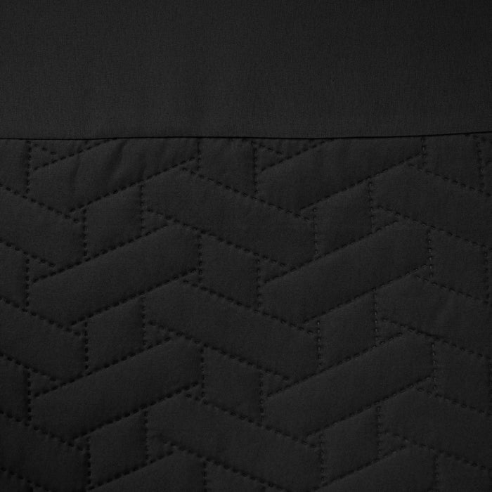 Quilted Geo Embossed Black Duvet Cover & Pillowcase Set