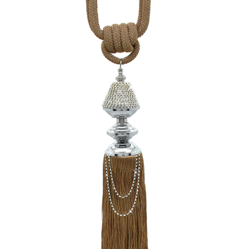 Large Latte Diamante Sparkle Rope Curtain Tieback