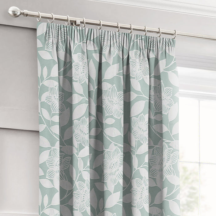 Serena Duck Egg Pencil Pleat Curtains