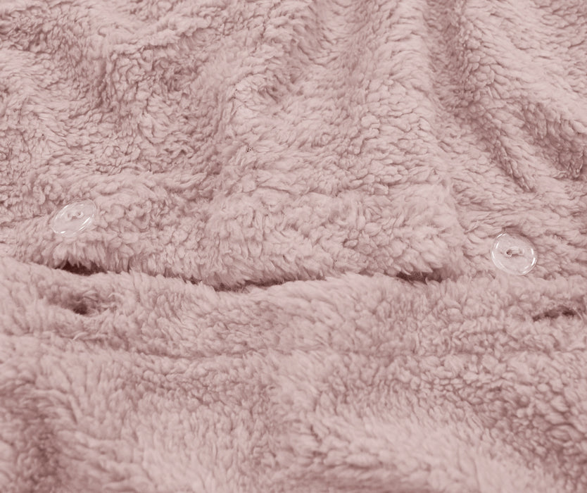 Teddy Fleece Blush Pink Duvet Cover & Pillowcase Set