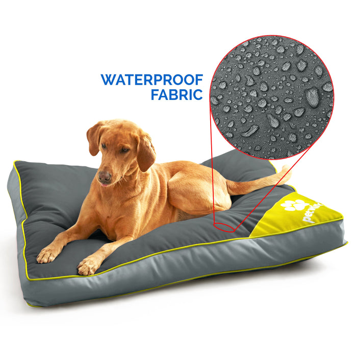 Waterproof Charcoal & Yellow Pet Bed