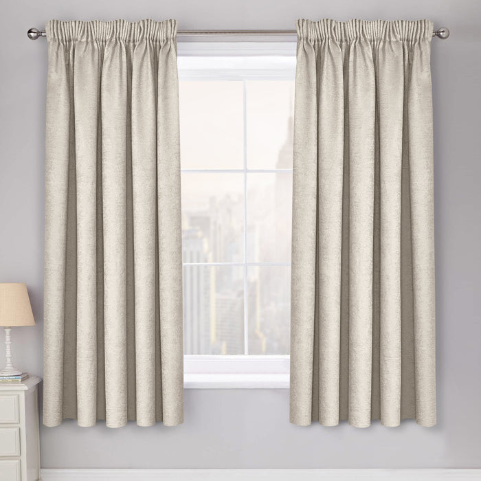 Westwood Cream Dimout Pencil Pleat Curtains